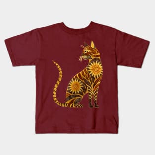 Sunflower Bengal Cat Kids T-Shirt